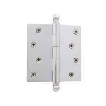 Nostalgic Warehouse 728359 - Nostalgic Warehouse 4'' Ball Tip Residential Hinge with Square Corners in Bright Chrome