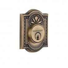 Nostalgic Warehouse 733026 - Nostalgic Warehouse Meadows Plate Double Cylinder Deadbolt in Antique Brass