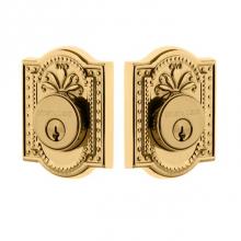 Nostalgic Warehouse 733029 - Nostalgic Warehouse Meadows Plate Double Cylinder Deadbolt in Polished Brass