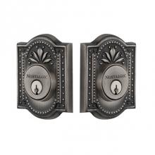 Nostalgic Warehouse 733042 - Nostalgic Warehouse Meadows Plate Double Cylinder Deadbolt in Antique Pewter