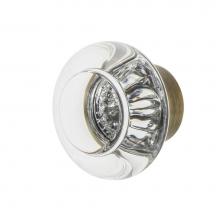 Nostalgic Warehouse 750001 - Nostalgic Warehouse Round Clear Crystal 1 3/8'' Cabinet Knob in Antique Brass