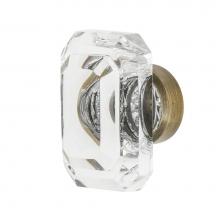 Nostalgic Warehouse 750025 - Nostalgic Warehouse Baguette Cut Clear Crystal 1 9/16'' Cabinet Knob in Antique Brass