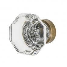 Nostalgic Warehouse 750033 - Nostalgic Warehouse Waldorf Crystal 1 3/8'' Cabinet Knob in Antique Brass