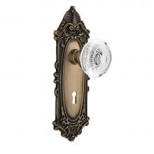 Nostalgic Warehouse 750830 - Nostalgic Warehouse Victorian Plate Single Dummy with Keyhole Crystal Egg & Dart Knob in Antiq