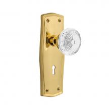 Nostalgic Warehouse 752119 - Nostalgic Warehouse Prairie Plate Privacy with Keyhole Crystal Meadows Knob in Unlacquered Brass