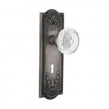 Nostalgic Warehouse 752459 - Nostalgic Warehouse Meadows Plate Single Dummy with Keyhole Crystal Meadows Knob in Antique Pewter