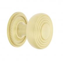 Nostalgic Warehouse 769467 - Nostalgic Warehouse Deco Brass 1 3/8'' Cabinet Knob with Rope Rose in Satin Brass