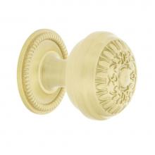 Nostalgic Warehouse 769485 - Nostalgic Warehouse Egg And Dart Brass 1 3/8'' Cabinet Knob with Rope Rose in Satin Bras