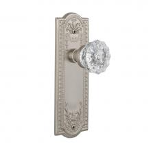 Nostalgic Warehouse 701839 - Nostalgic Warehouse Meadows Plate Privacy Crystal Glass Door Knob in Satin Nickel