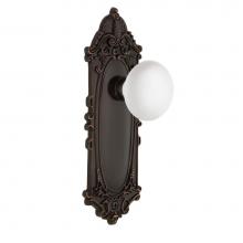 Nostalgic Warehouse 708157 - Nostalgic Warehouse Victorian Plate Privacy White Porcelain Door Knob in Timeless Bronze