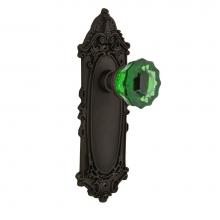 Nostalgic Warehouse 721275 - Nostalgic Warehouse Victorian Plate Passage Crystal Emerald Glass Door Knob in Oil-Rubbed Bronze