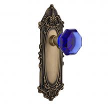 Nostalgic Warehouse 721288 - Nostalgic Warehouse Victorian Plate Passage Waldorf Cobalt Door Knob in Antique Brass