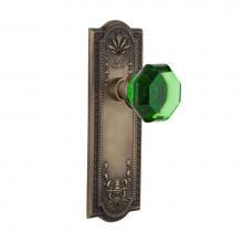 Nostalgic Warehouse 722382 - Nostalgic Warehouse Meadows Plate Single Dummy Waldorf Emerald Door Knob in Antique Brass