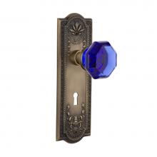 Nostalgic Warehouse 722870 - Nostalgic Warehouse Meadows Plate with Keyhole Single Dummy Waldorf Cobalt Door Knob in Antique Br