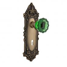 Nostalgic Warehouse 723047 - Nostalgic Warehouse Victorian Plate with Keyhole Single Dummy Crystal Emerald Glass Door Knob in A