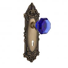 Nostalgic Warehouse 723066 - Nostalgic Warehouse Victorian Plate with Keyhole Single Dummy Waldorf Cobalt Door Knob in Antique