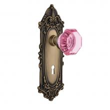 Nostalgic Warehouse 723067 - Nostalgic Warehouse Victorian Plate with Keyhole Single Dummy Waldorf Pink Door Knob in Antique Br