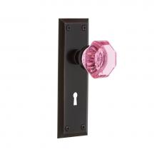 Nostalgic Warehouse 725797 - Nostalgic Warehouse New York Plate with Keyhole Privacy Waldorf Pink Door Knob in Timeless Bronze