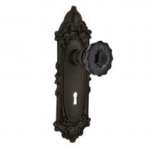 Nostalgic Warehouse 726887 - Nostalgic Warehouse Victorian Plate with Keyhole Passage Crystal Black Glass Door Knob in Oil-Rubb