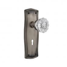 Nostalgic Warehouse 704476 - Nostalgic Warehouse Prairie Plate with Keyhole Single Dummy Crystal Glass Door Knob in Antique Pew