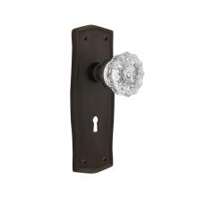 Nostalgic Warehouse 704478 - Nostalgic Warehouse Prairie Plate with Keyhole Single Dummy Crystal Glass Door Knob in Oil-Rubbed