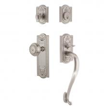 Nostalgic Warehouse 719556 - Nostalgic Warehouse Meadows Plate S Grip Entry Set Meadows Knob in Satin Nickel