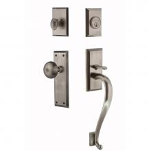 Nostalgic Warehouse 727556 - Nostalgic Warehouse New York Plate S Grip Entry Set New York Knob in Antique Pewter