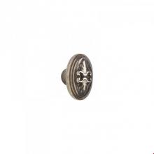 Rocky Mountain Hardware CK234 - Cabinet Hardware, Fleur De Lis Cabinet Knob, oval