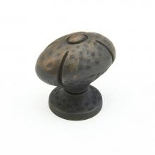 Schaub and Company 252-ABZ - Knob, Oval, Ancient Bronze, 1-1/4'' dia