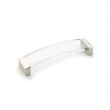 Schaub and Company 320-15 CL - Pull, Arched, Satin Nickel, Clear, 128 mm cc