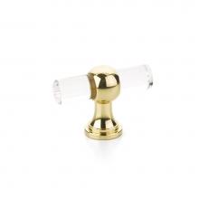 Schaub and Company 411-03 - T-Knob, Adjustable Clear Acrylic, Polished Brass, 2''