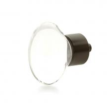 Schaub and Company 60-10B - Oval Glass Knob, Oil Rubbed Bronze, 1-3/4'' dia