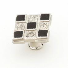 Schaub and Company 671-B/PN - Knob, Square, Black Mother of Pearl, Polished Nickel, 1-1/4'' dia