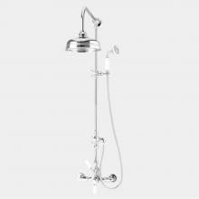 Sigma 1.0098910.36 - Butler Mill  1/2'' Exposed Thermostatic Shower Set With  Cross Handle Antique Gold .36