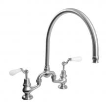 Sigma 7.57482040.26 - Sancerre Bridge Kitchen/Bar Faucet with High-Arc Spout and 482 Offset Lever in Polished Chrome