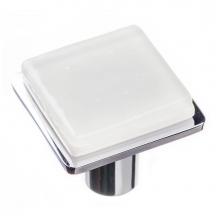 Sietto K-1300-PC - Geomtric Square White On Square Polished Chrome Knob