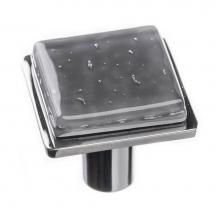 Sietto K-1301-PC - Geomtric Square Slate Grey On Square Polished Chrome Knob