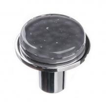 Sietto R-1301-PC - Geomtric Round Slate Grey On Round Polished Chrome Knob