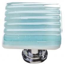 Sietto LK-801-PC - Reed Light Aqua Long Knob With Polished Chrome Base