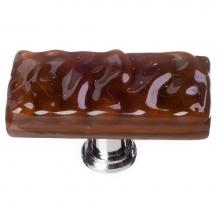 Sietto LK-209-ORB - Glacier Woodland Brown Long Knob With Oil Rubbed Bronze Base