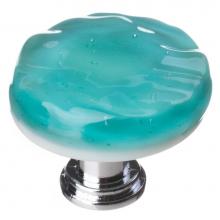 Sietto R-207-ORB - Glacier Aqua Round Knob With Oil Rubbed Bronze Base