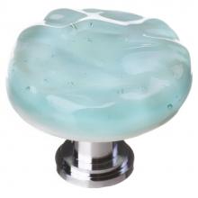 Sietto R-208-ORB - Glacier Light Aqua Round Knob With Oil Rubbed Bronze Base