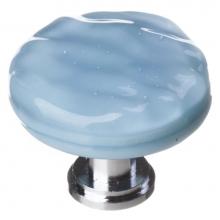 Sietto R-215-ORB - Glacier Powder Blue Round Knob With Oil Rubbed Bronze Base