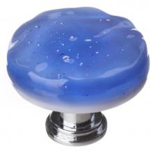 Sietto R-219-ORB - Glacier Sky Blue Round Knob With Oil Rubbed Bronze Base