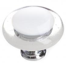 Sietto R-701-PC - Reflective White Round Knob With Polished Chrome Base