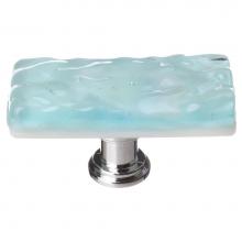 Sietto SLK-208-ORB - Skinny Glacier Light Aqua Long Knob With Oil Rubbed Bronze Base