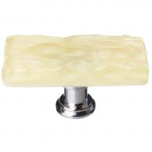 Sietto SLK-222-ORB - Skinny Glacier Pale Yellow Long Knob With Oil Rubbed Bronze Base