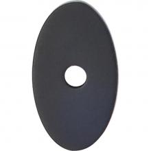 Top Knobs TK58BLK - Oval Backplate 1 1/4 Inch Flat Black