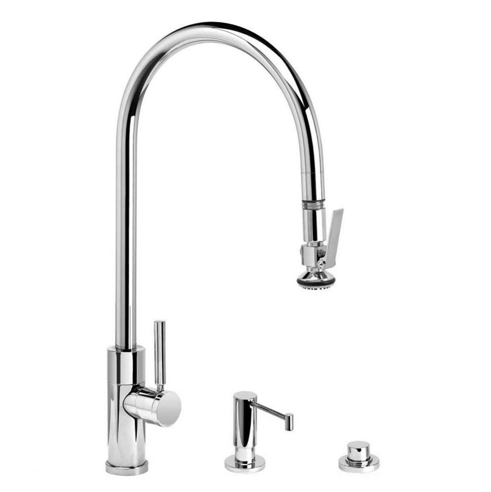 Waterstone Modern Extended Reach PLP Pulldown Faucet - Lever Sprayer - 3pc. Suite Waterstone Modern Extended Reach PLP Pulldown Faucet - Lever Sprayer - 3pc. Suite