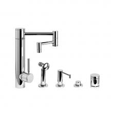 Waterstone 3600-12-4-WB - Hunley Kitchen Faucet - 12'' Articulated Spout - 4Pc. Suite